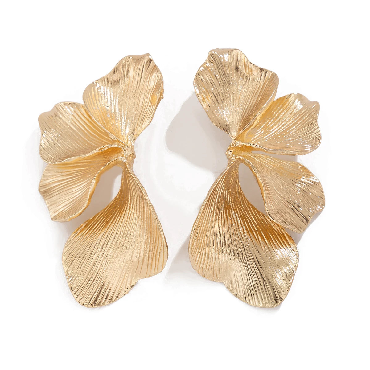 Boucles d'oreilles pétales dorées