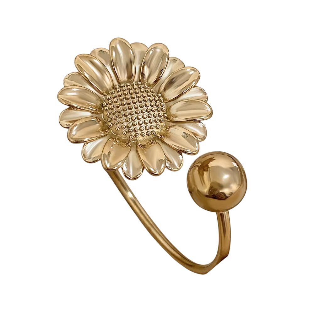 Bracelet ajustable doré à tournesol