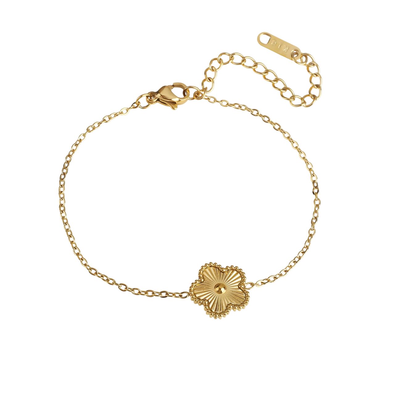 Bracelet doré avec fleur unique