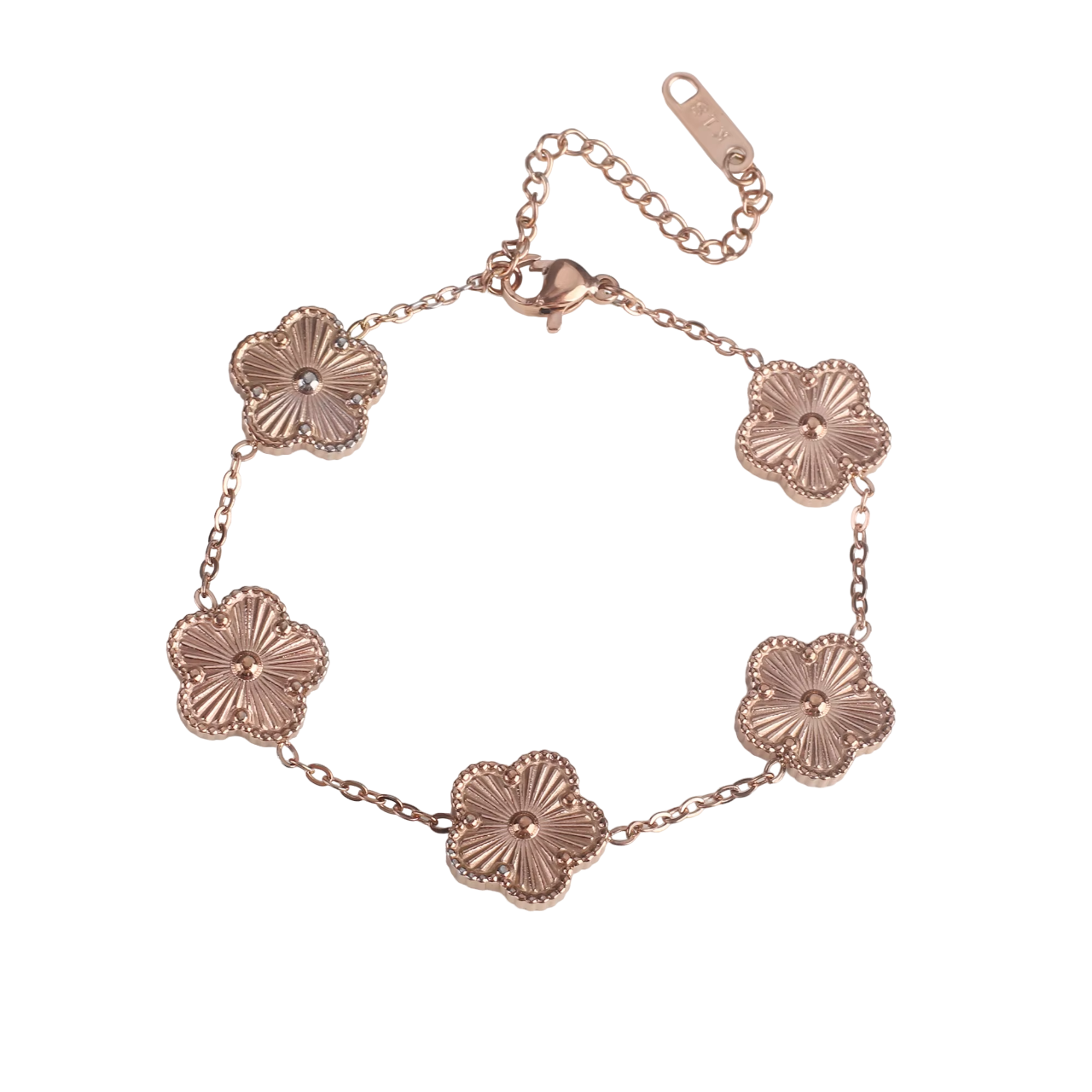 Bracelet fleurs or rose