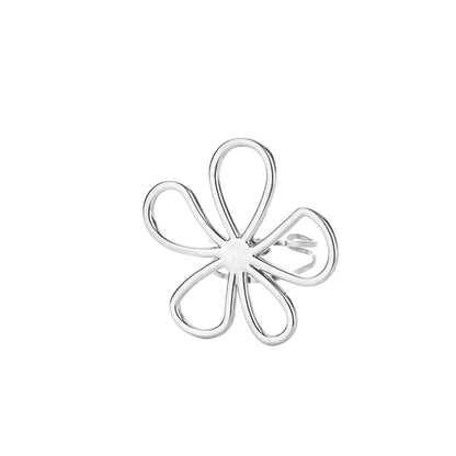 Bague fleur argentée ajustable fantaisie