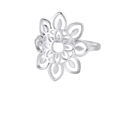 Bague fleur dorée rosace