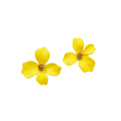 Boucles d'oreilles fleurs jaunes réalistes