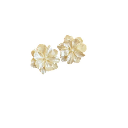 Boucles d'oreilles fleurs jaunes resine