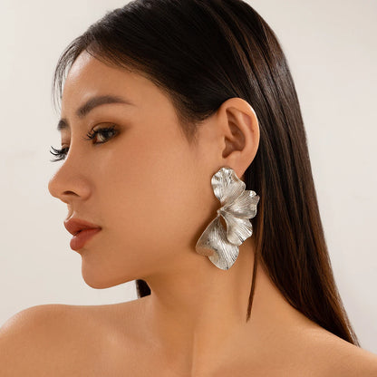 Boucles d'oreilles pétales argentées