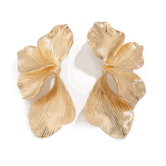 Boucles d'oreilles pétales dorées