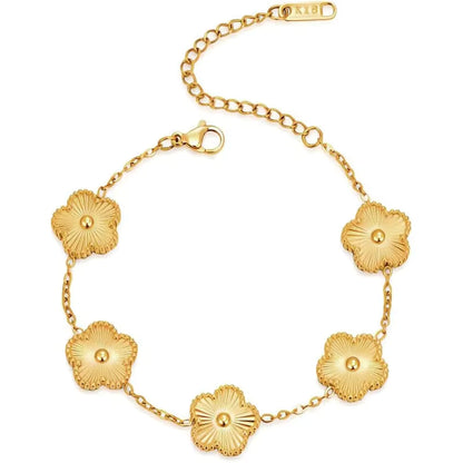 Bracelet fleurs doré multiple