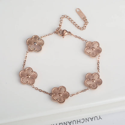 Bracelet fleurs or rose