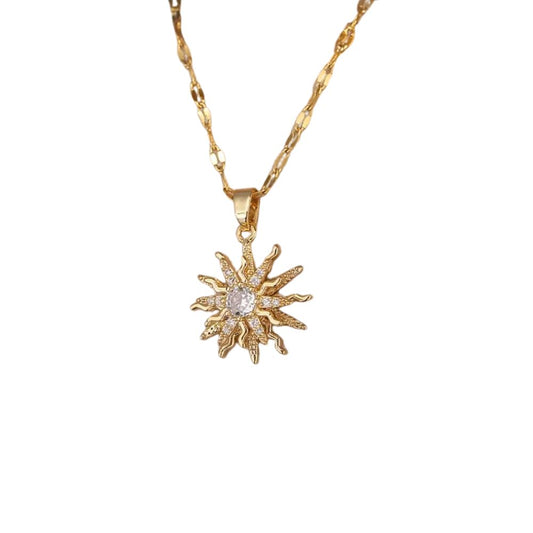 Collier fleur brillante doré