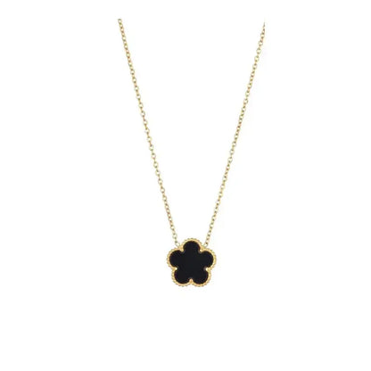 Collier fleur noir et or