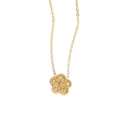 Collier fleur or brillant avec cristaux